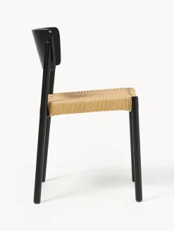 Westwing Collection Sillas de madera y ratán Danny, 2 uds.