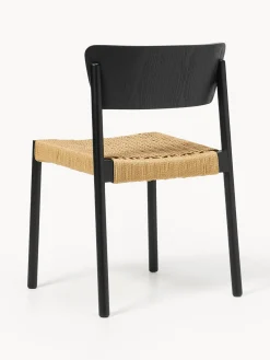 Westwing Collection Sillas de madera y ratán Danny, 2 uds.