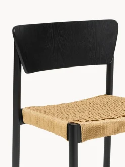 Westwing Collection Sillas de madera y ratán Danny, 2 uds.