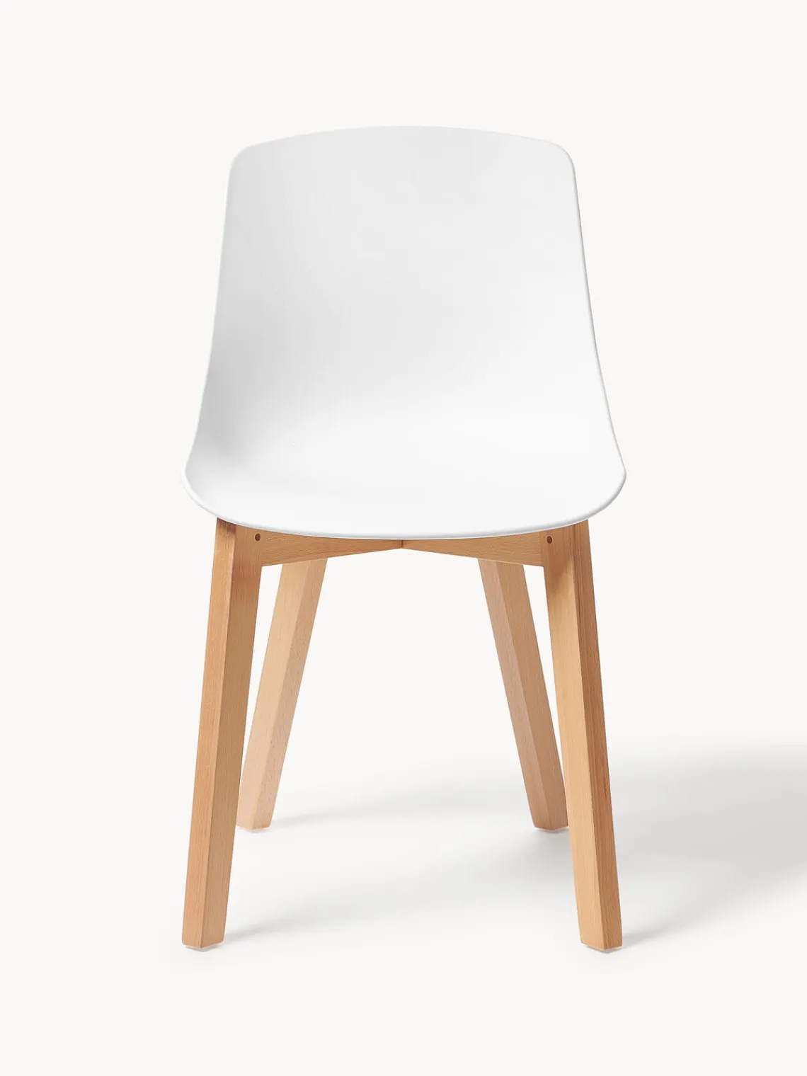 Westwing Collection Sillas de plástico con patas de madera Dave, 2 uds.