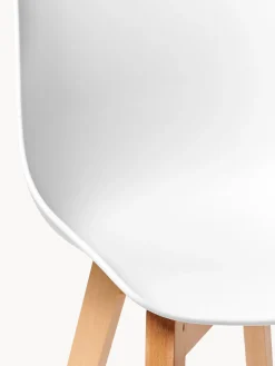 Westwing Collection Sillas de plástico con patas de madera Dave, 2 uds.