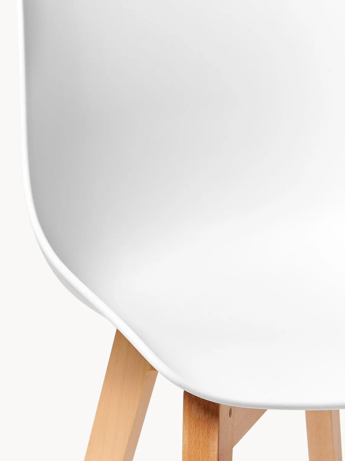 Westwing Collection Sillas de plástico con patas de madera Dave, 2 uds.