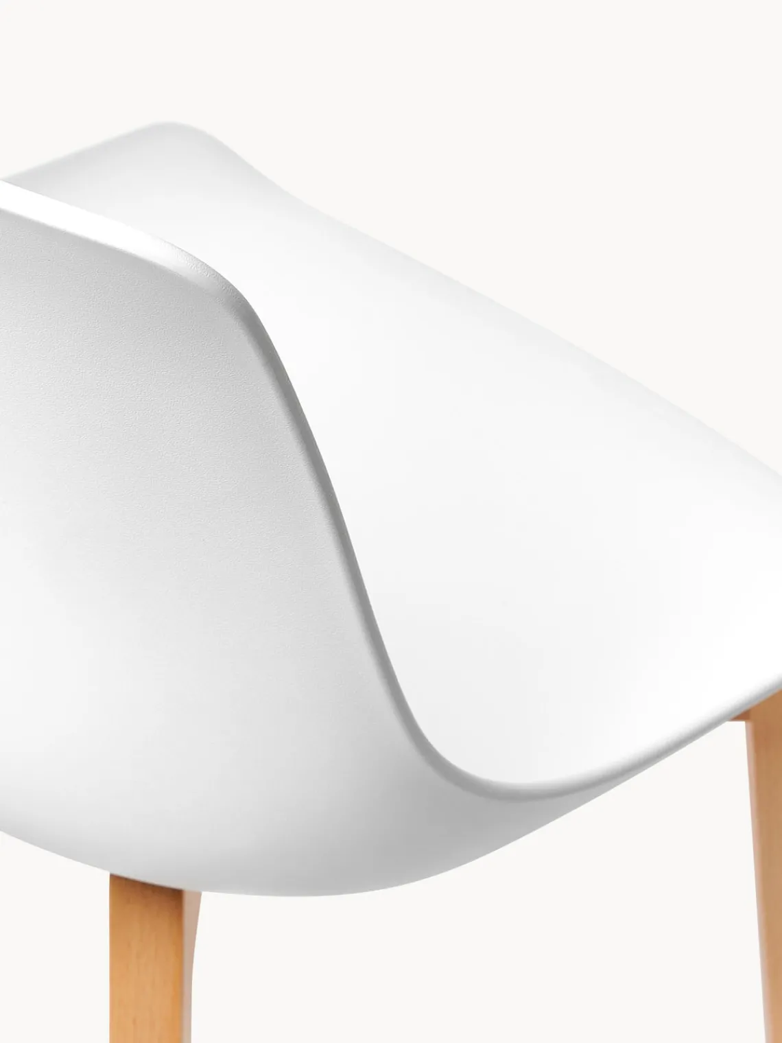 Westwing Collection Sillas de plástico con patas de madera Dave, 2 uds.