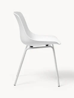 Westwing Collection Sillas de plástico con patas de metal Joe, 2 uds.^ Sillas