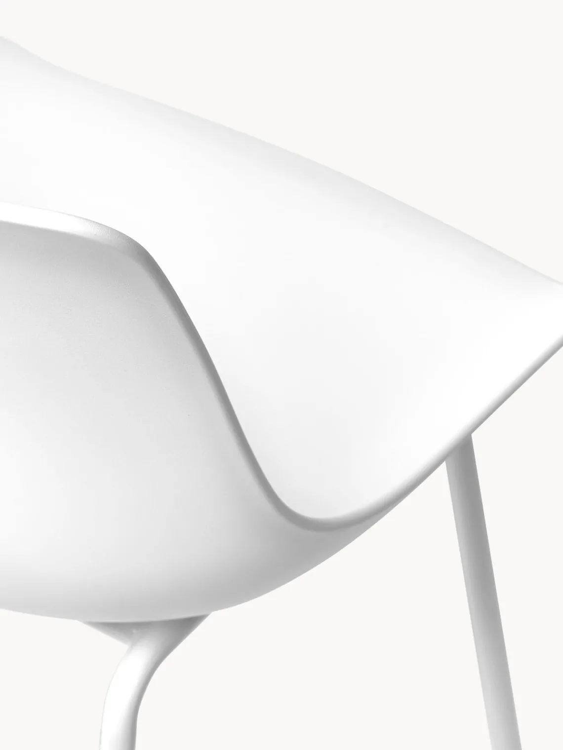 Westwing Collection Sillas de plástico con patas de metal Joe, 2 uds.^ Sillas