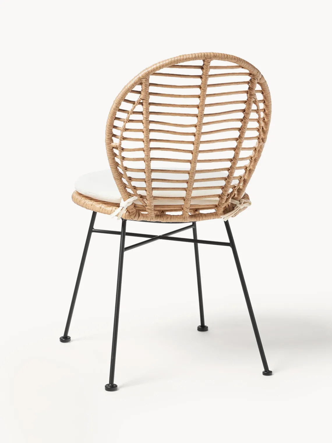 Westwing Collection Sillas de ratán con cojín Cordula, 2 uds.^ Sillas