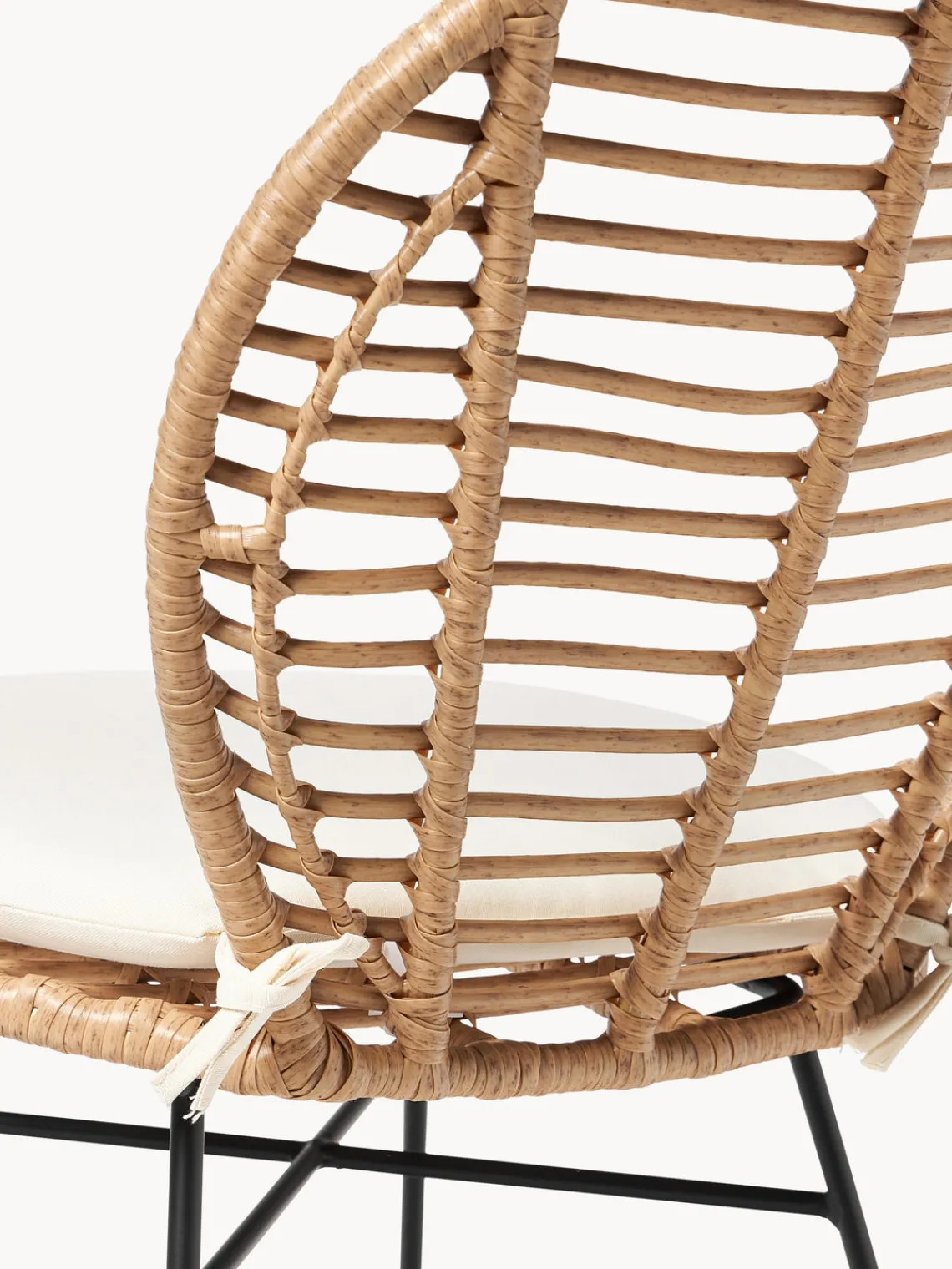 Westwing Collection Sillas de ratán con cojín Cordula, 2 uds.^ Sillas