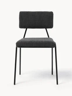 Westwing Collection Sillas tapizadas en pana Mats, 2 uds.