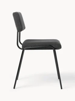 Westwing Collection Sillas tapizadas en pana Mats, 2 uds.