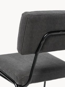 Westwing Collection Sillas tapizadas en pana Mats, 2 uds.