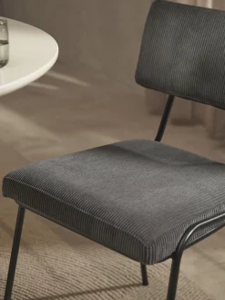 Westwing Collection Sillas tapizadas en pana Mats, 2 uds.