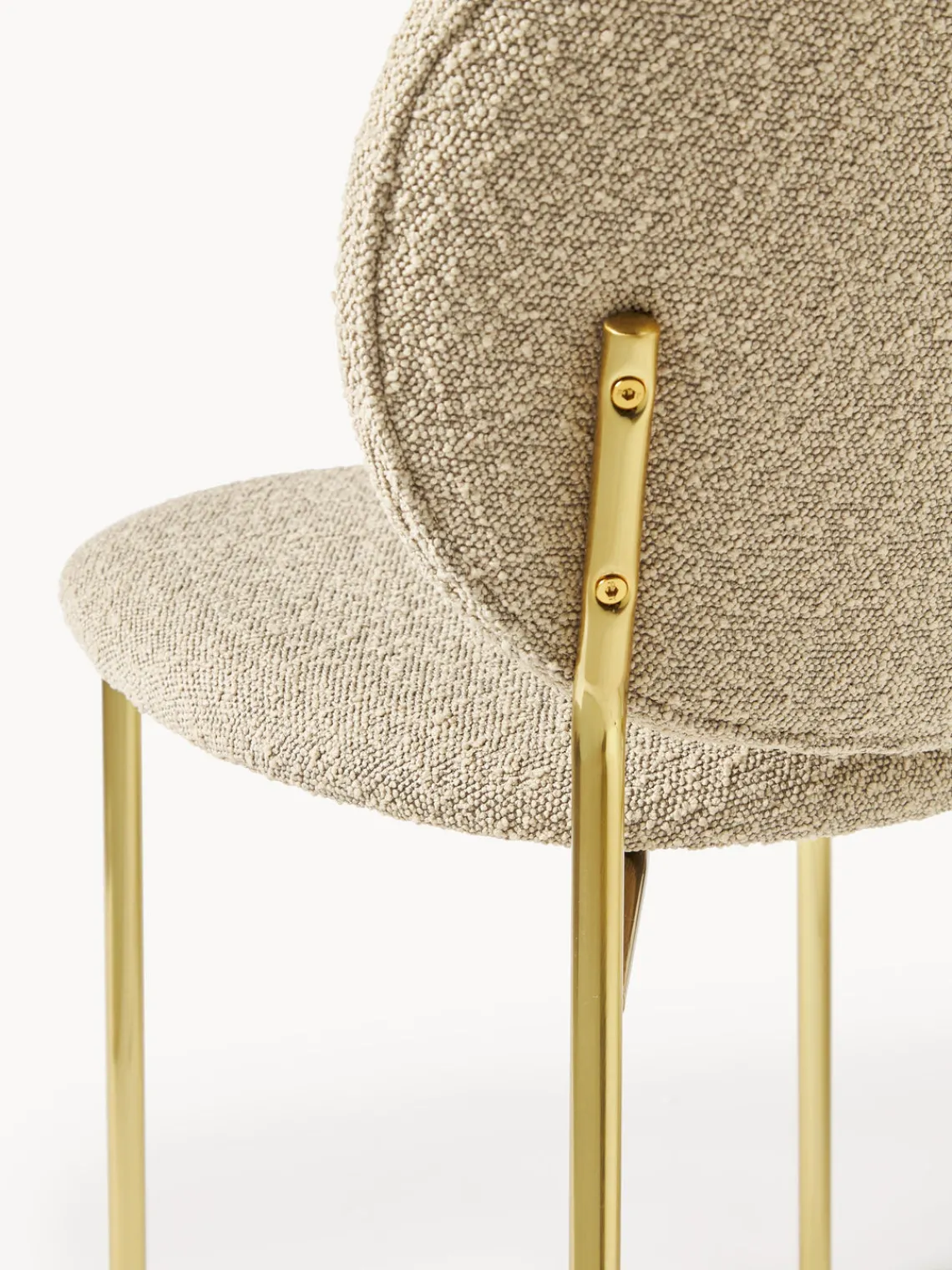 Westwing Collection Sillas tapizadas en tejido bouclé Ulrica, 2 uds.