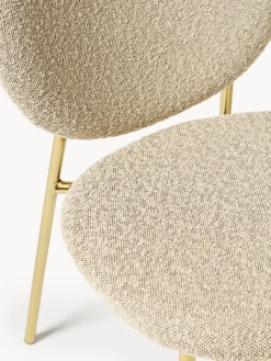 Westwing Collection Sillas tapizadas en tejido bouclé Ulrica, 2 uds.