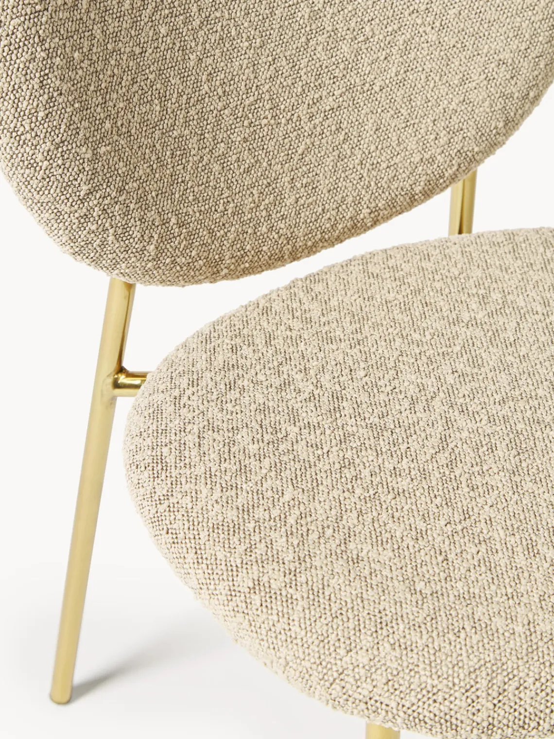 Westwing Collection Sillas tapizadas en tejido bouclé Ulrica, 2 uds.