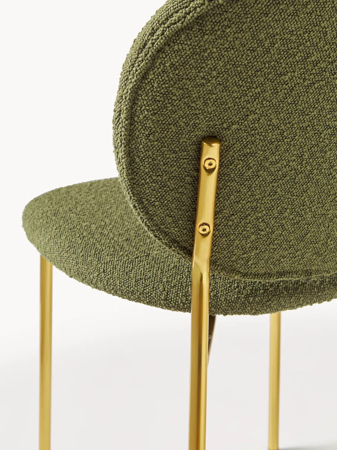 Westwing Collection Sillas tapizadas en tejido bouclé Ulrica, 2 uds.