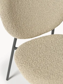 Westwing Collection Sillas tapizadas en tejido bouclé Ulrica, 2 uds.