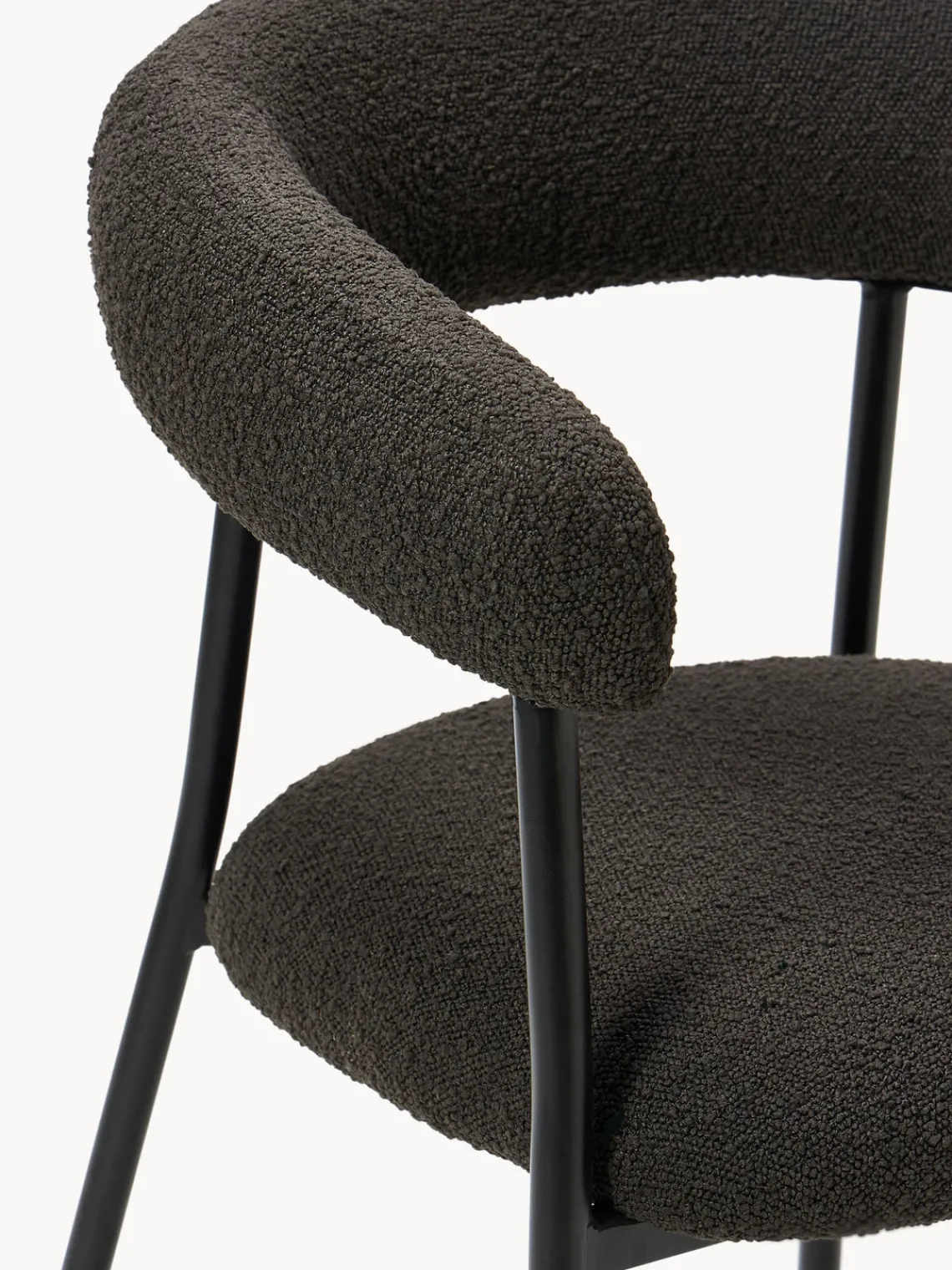 Westwing Collection Sillas tapizadas en tejido bouclé Thiago, 2 uds.