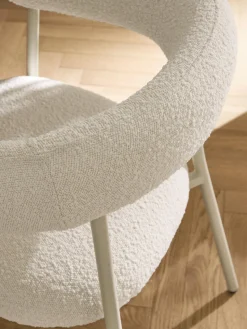 Westwing Collection Sillas tapizadas en tejido bouclé Thiago, 2 uds.