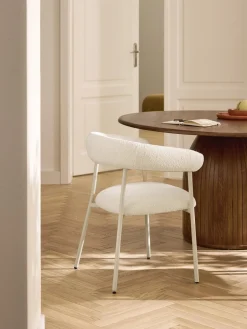 Westwing Collection Sillas tapizadas en tejido bouclé Thiago, 2 uds.