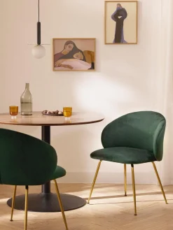 Westwing Collection Sillas tapizadas en terciopelo Luisa, 2 uds.