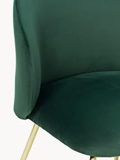 Westwing Collection Sillas tapizadas en terciopelo Luisa, 2 uds.