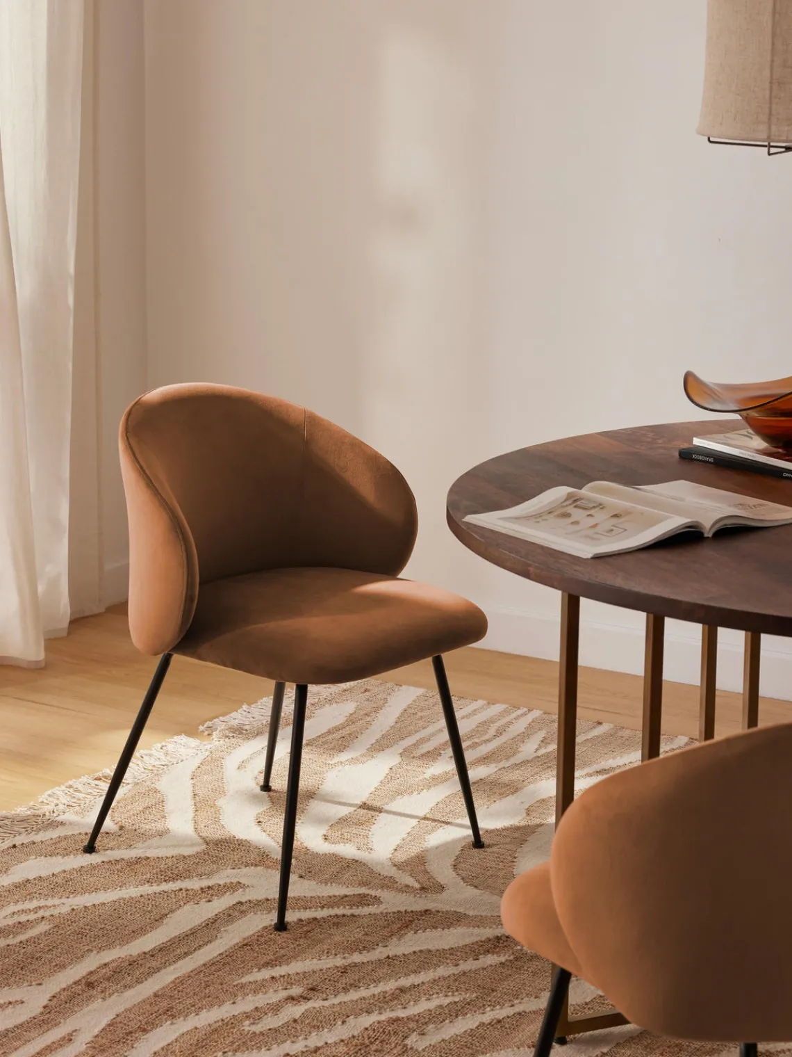 Westwing Collection Sillas tapizadas en terciopelo Luisa, 2 uds.^ Sillas