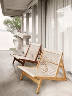 GUBI Sillón artesanal de madera de nogal con cojín de asiento MR01 Initial^ Sillones Pequeños|Sillones