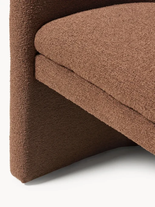 Westwing Collection Sillón con reposabrazos en tejido bouclé Mairo