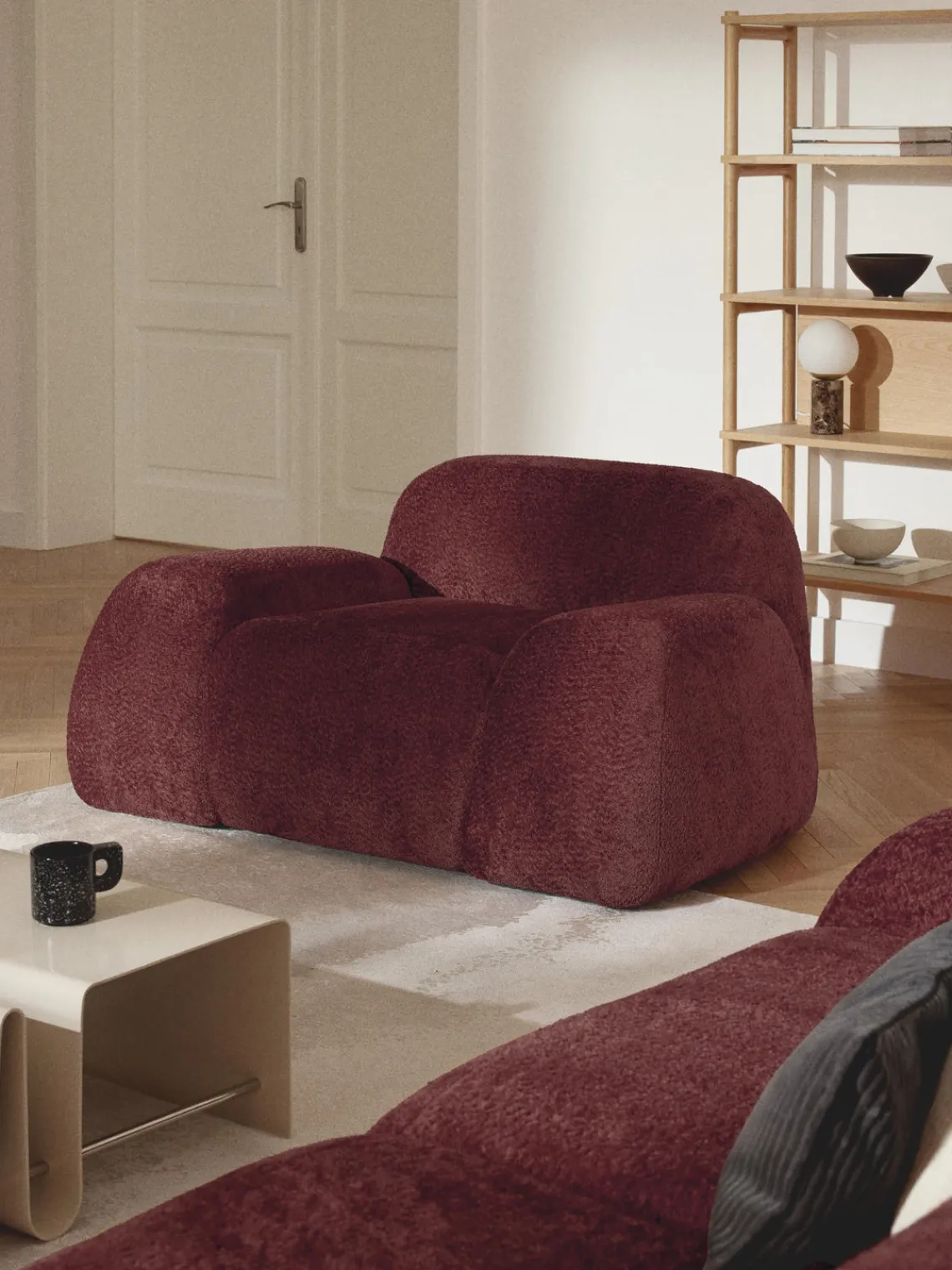 Westwing Collection Sillón de borreguillo bouclé Wolke^ Sillones Pequeños|Sillones