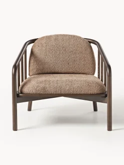 Westwing Collection Sillón de madera de fresno con tapizado de borreguillo Balin^ Sillones Pequeños|Sillones