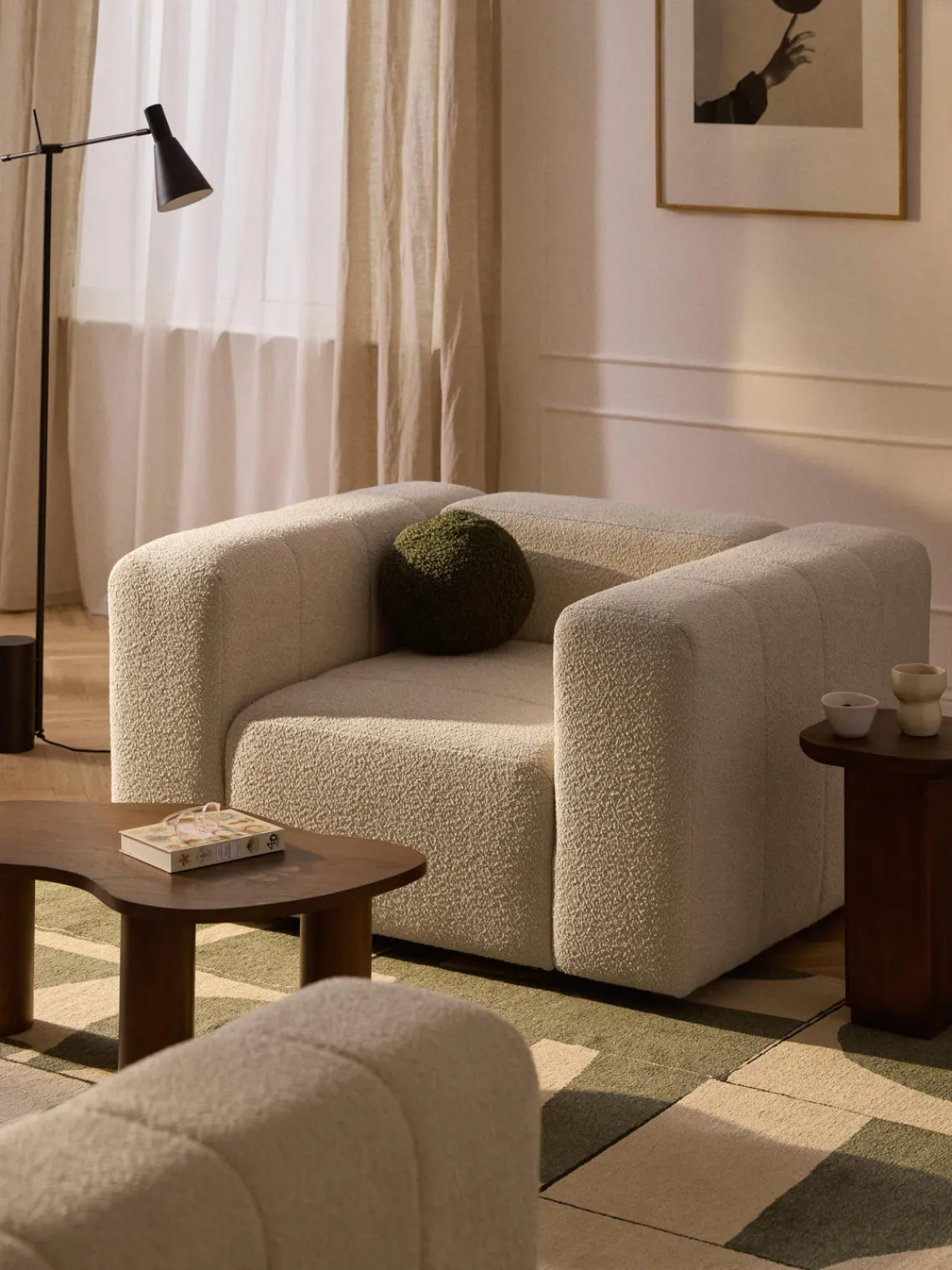 Westwing Collection Sillón en tejido bouclé Lena^ Butacas|Sillones