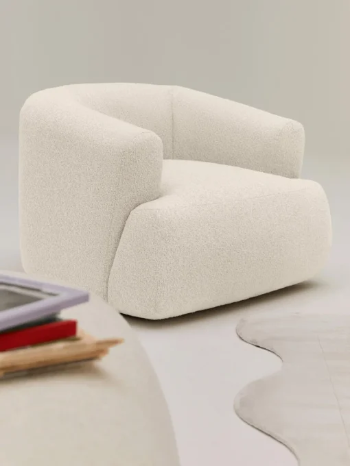 Westwing Collection Sillón en tejido bouclé Sofia