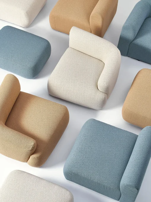 Westwing Collection Sillón lounge grande en tejido bouclé Sofia