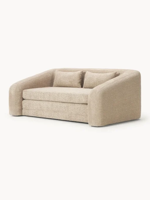 Westwing Collection Sofá cama de borreguillo bouclé Eliot (2 plazas)