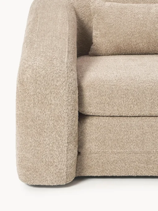 Westwing Collection Sofá cama de borreguillo bouclé Eliot (2 plazas)