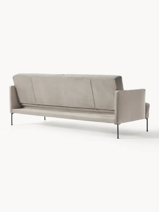 Westwing Collection Sofá cama de terciopelo Fluente (3 plazas)