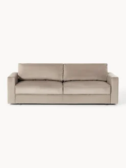 Westwing Collection Sofá cama de terciopelo Tasha (3 plazas), con espacio de almacenamiento