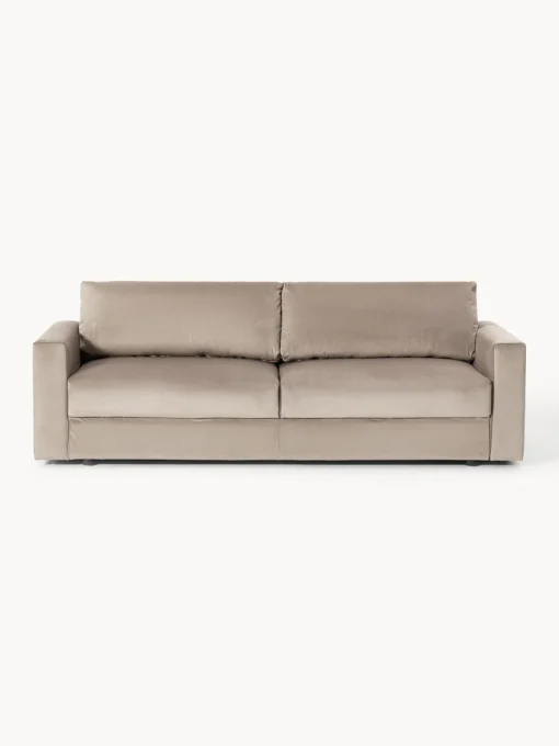 Westwing Collection Sofá cama de terciopelo Tasha (3 plazas), con espacio de almacenamiento
