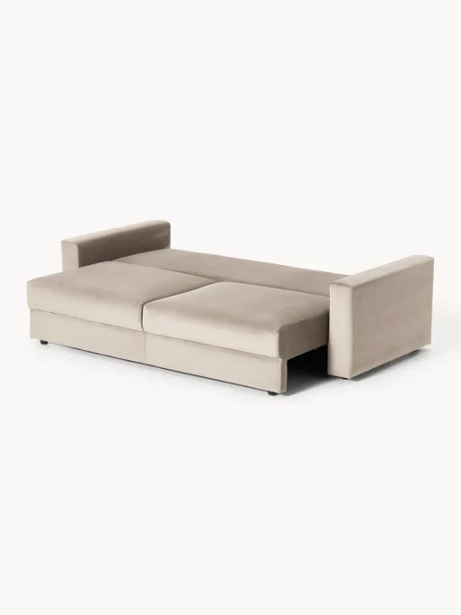 Westwing Collection Sofá cama de terciopelo Tasha (3 plazas), con espacio de almacenamiento
