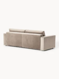 Westwing Collection Sofá cama de terciopelo Tasha (3 plazas), con espacio de almacenamiento