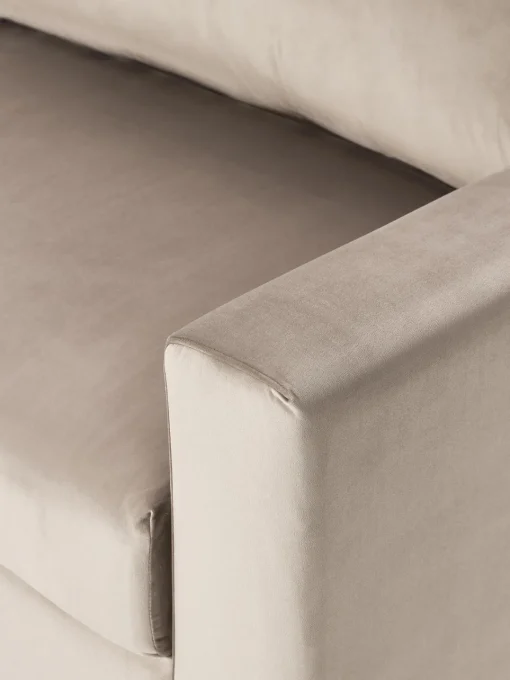 Westwing Collection Sofá cama de terciopelo Tasha (3 plazas), con espacio de almacenamiento