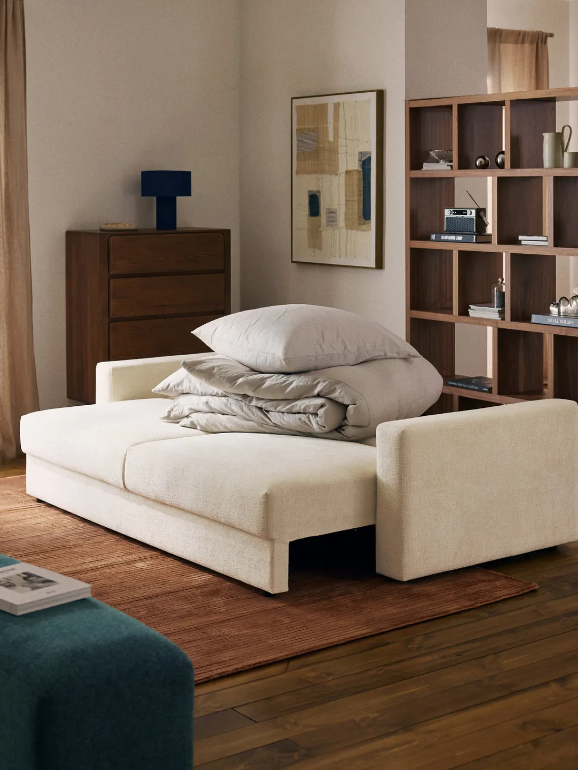 Westwing Collection Sofá cama de terciopelo Tasha (3 plazas), con espacio de almacenamiento^ Sofás Cama|Sofás