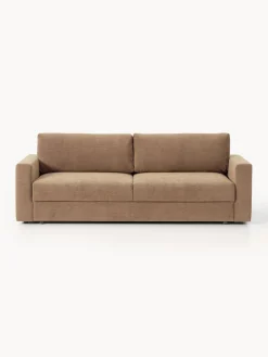 Westwing Collection Sofá cama de terciopelo Tasha (3 plazas), con espacio de almacenamiento