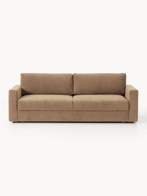 Westwing Collection Sofá cama de terciopelo Tasha (3 plazas), con espacio de almacenamiento