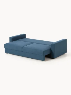 Westwing Collection Sofá cama en tejido bouclé Tasha (3 plazas), con espacio de almacenamiento