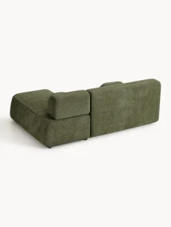 Westwing Collection Sofá cama rinconera de borreguillo con espacio de almacenamiento Pao