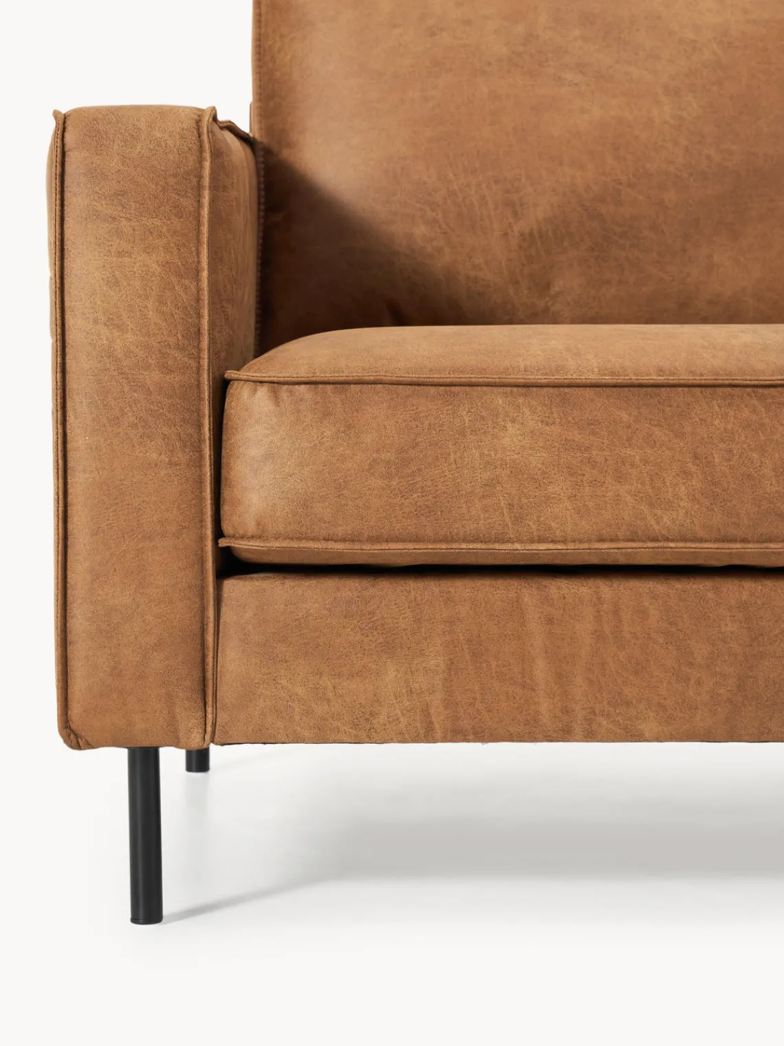 Westwing Collection Sofá de cuero reciclado Hunter (3 plazas)