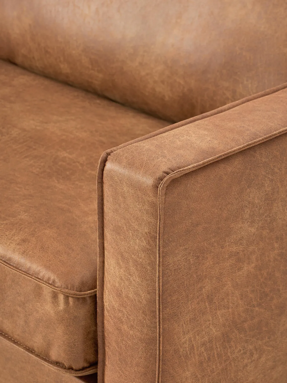 Westwing Collection Sofá de cuero reciclado Hunter (3 plazas)
