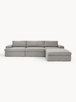 Westwing Collection Sofá modular con reposapiés izquierdo/derecho Russell (4 plazas), desenfundable