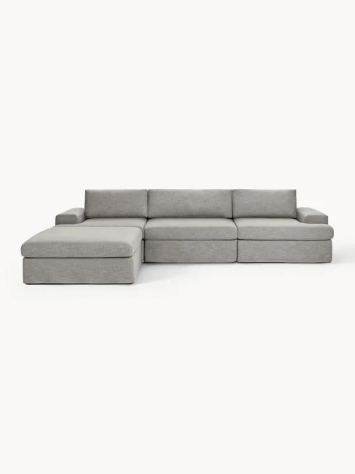 Westwing Collection Sofá modular con reposapiés izquierdo/derecho Russell (4 plazas), desenfundable